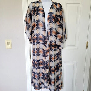 Roffe Accessories Lightweight Kimono Robe Swim Cover Up Multicolor Print 1 Size